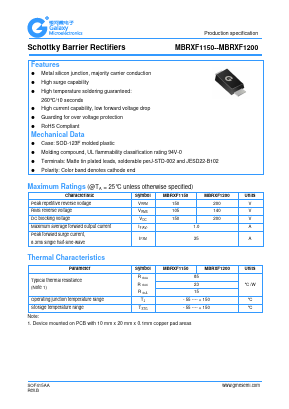 MBRXF1150 Datasheet PDF Galaxy Semi-Conductor