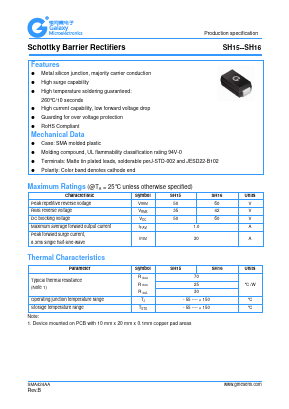 SH16 Datasheet PDF Galaxy Semi-Conductor