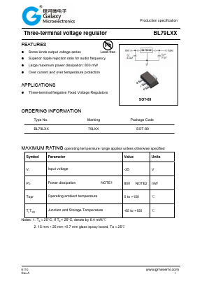 BL79L05 Datasheet PDF Galaxy Semi-Conductor