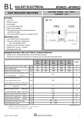BY296Z Datasheet PDF Galaxy Semi-Conductor