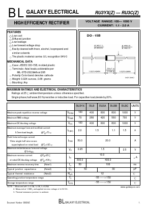 RU3Z Datasheet PDF Galaxy Semi-Conductor