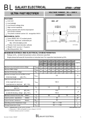 UF5400 Datasheet PDF Galaxy Semi-Conductor