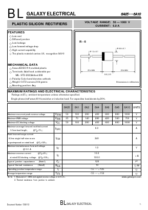 6A05 Datasheet PDF Galaxy Semi-Conductor