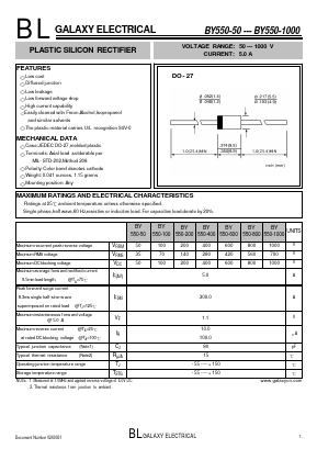 BY550-200 Datasheet PDF Galaxy Semi-Conductor