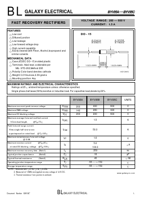BYV95A Datasheet PDF Galaxy Semi-Conductor