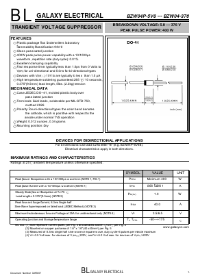 BZW04-136B Datasheet PDF Galaxy Semi-Conductor