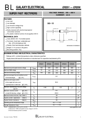 ER201 Datasheet PDF Galaxy Semi-Conductor