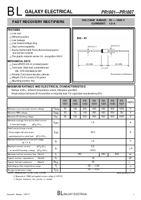 PR1003 Datasheet PDF Galaxy Semi-Conductor