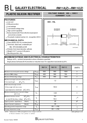 RM11CZ Datasheet PDF Galaxy Semi-Conductor