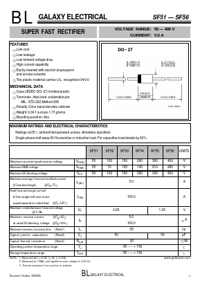 SF54 Datasheet PDF Galaxy Semi-Conductor
