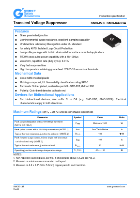 SMCJ100A Datasheet PDF Galaxy Semi-Conductor
