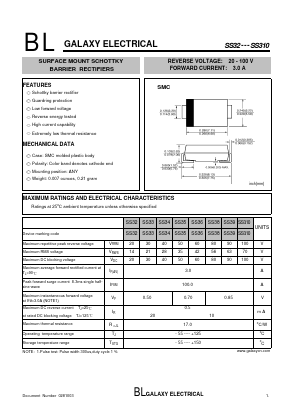 SS33 Datasheet PDF Galaxy Semi-Conductor