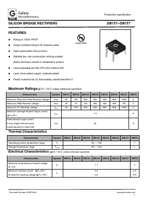DB152 Datasheet PDF Galaxy Semi-Conductor