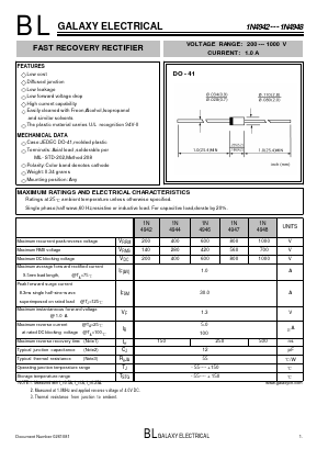 1N4947 Datasheet PDF Galaxy Semi-Conductor