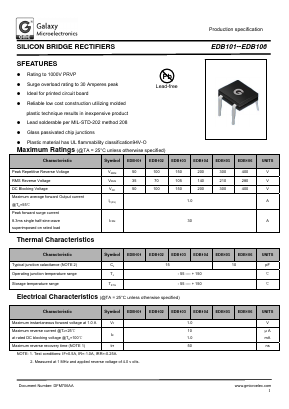 EDB105 Datasheet PDF Galaxy Semi-Conductor