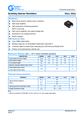 SS24 Datasheet PDF Galaxy Semi-Conductor