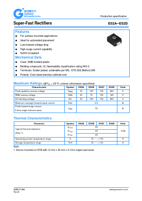ES2A Datasheet PDF Galaxy Semi-Conductor