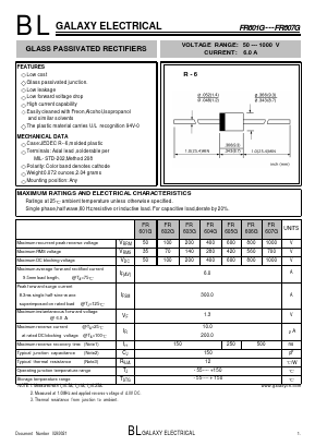 FR602G Datasheet PDF Galaxy Semi-Conductor