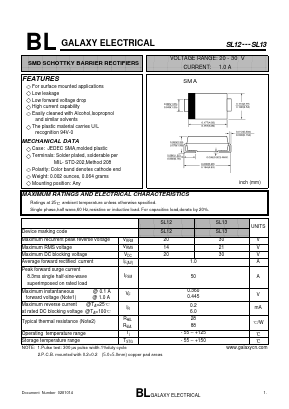 SL13_ Datasheet PDF Galaxy Semi-Conductor