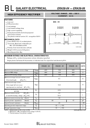 ERA38-05 Datasheet PDF Galaxy Semi-Conductor