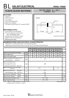 P600D Datasheet PDF Galaxy Semi-Conductor