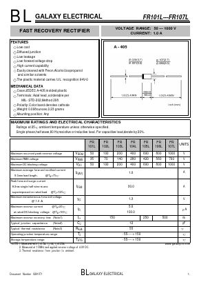 FR103L Datasheet PDF Galaxy Semi-Conductor