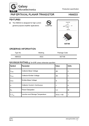 HM4033 Datasheet PDF Galaxy Semi-Conductor