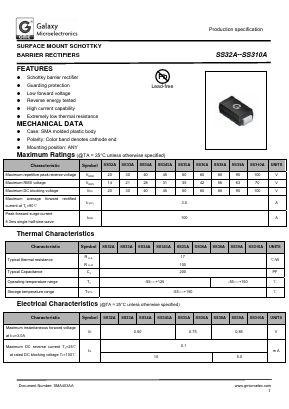 SS310A Datasheet PDF Galaxy Semi-Conductor