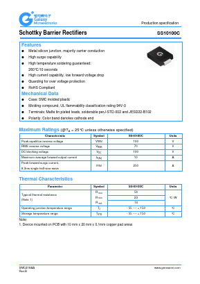 SS10100C Datasheet PDF Galaxy Semi-Conductor