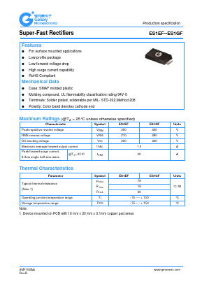 ES1EF Datasheet PDF Galaxy Semi-Conductor