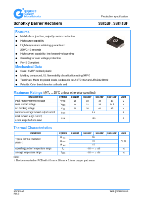 SS545BF Datasheet PDF Galaxy Semi-Conductor