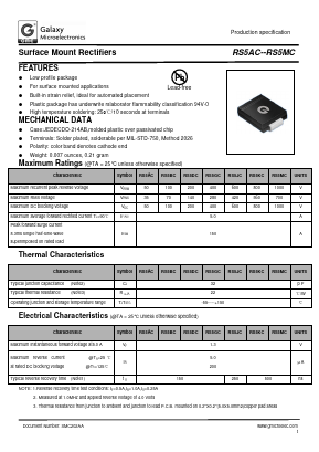 RS5AC Datasheet PDF Galaxy Semi-Conductor