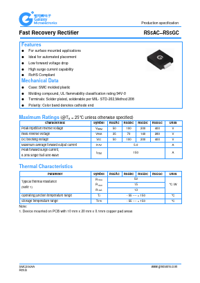 RS5AC Datasheet PDF Galaxy Semi-Conductor