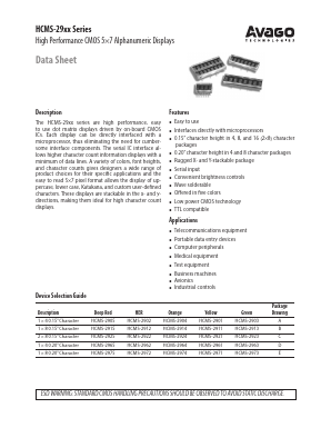 HCMS-2913 Datasheet PDF Broadcom Corporation