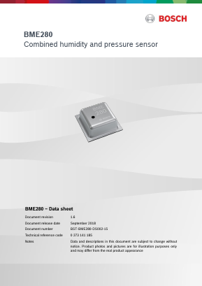 BME280 Datasheet PDF Bosch Sensortec GmbH