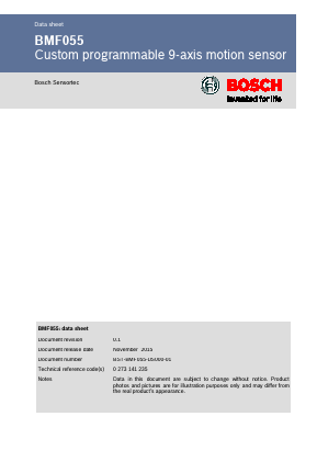 BMF055 Datasheet PDF Bosch Sensortec GmbH