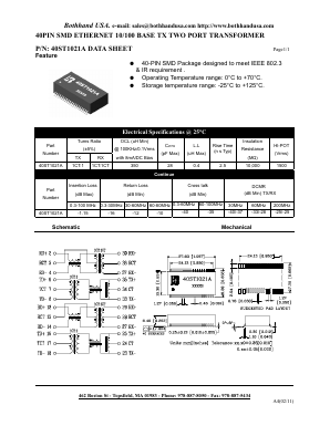 40ST1021A Datasheet PDF Bothhand USA, LP.