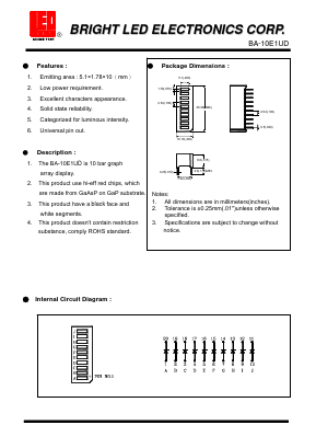 BA-10E1UD Datasheet PDF BRIGHT LED ELECTRONICS CORP