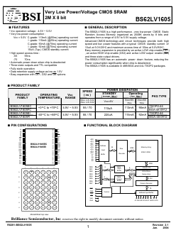 BS62LV1605EC-70 Datasheet PDF Brilliance Semiconductor