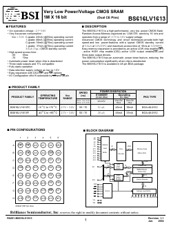 BS616LV161 Datasheet PDF Brilliance Semiconductor