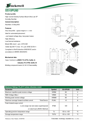 SS10PU80 Datasheet PDF Bruckewell Technology LTD