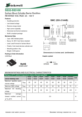 SS36 Datasheet PDF Bruckewell Technology LTD