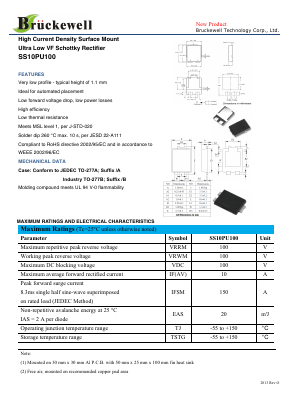 SS10PU100 Datasheet PDF Bruckewell Technology LTD