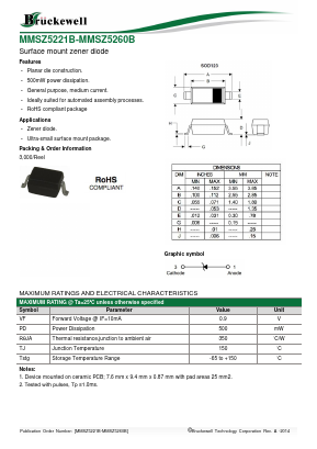 MMSZ5223B Datasheet PDF Bruckewell Technology LTD