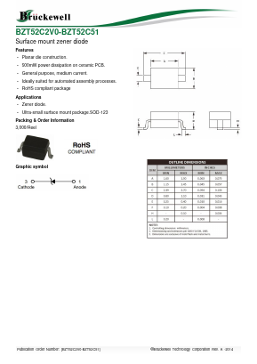 BZT52C2V4 Datasheet PDF Bruckewell Technology LTD