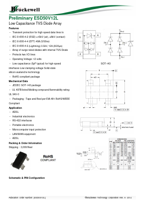 ESD50V12L Datasheet PDF Bruckewell Technology LTD