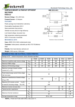 ES2A-2J Datasheet PDF Bruckewell Technology LTD