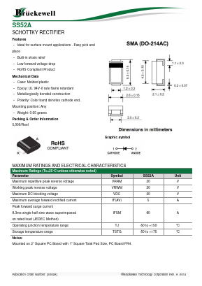 SS52A Datasheet PDF Bruckewell Technology LTD