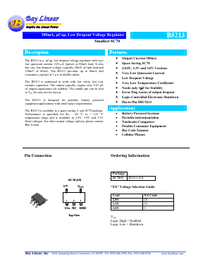 B5213-3.0 Datasheet PDF Bay Linear