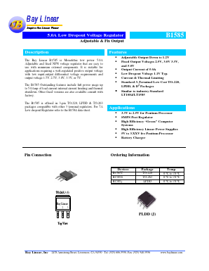 B1585S-ADJ Datasheet PDF Bay Linear